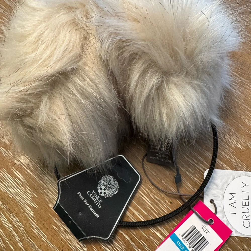 Vince Camuto Cream Faux Fur Earmuffs - Picture 1 of 3